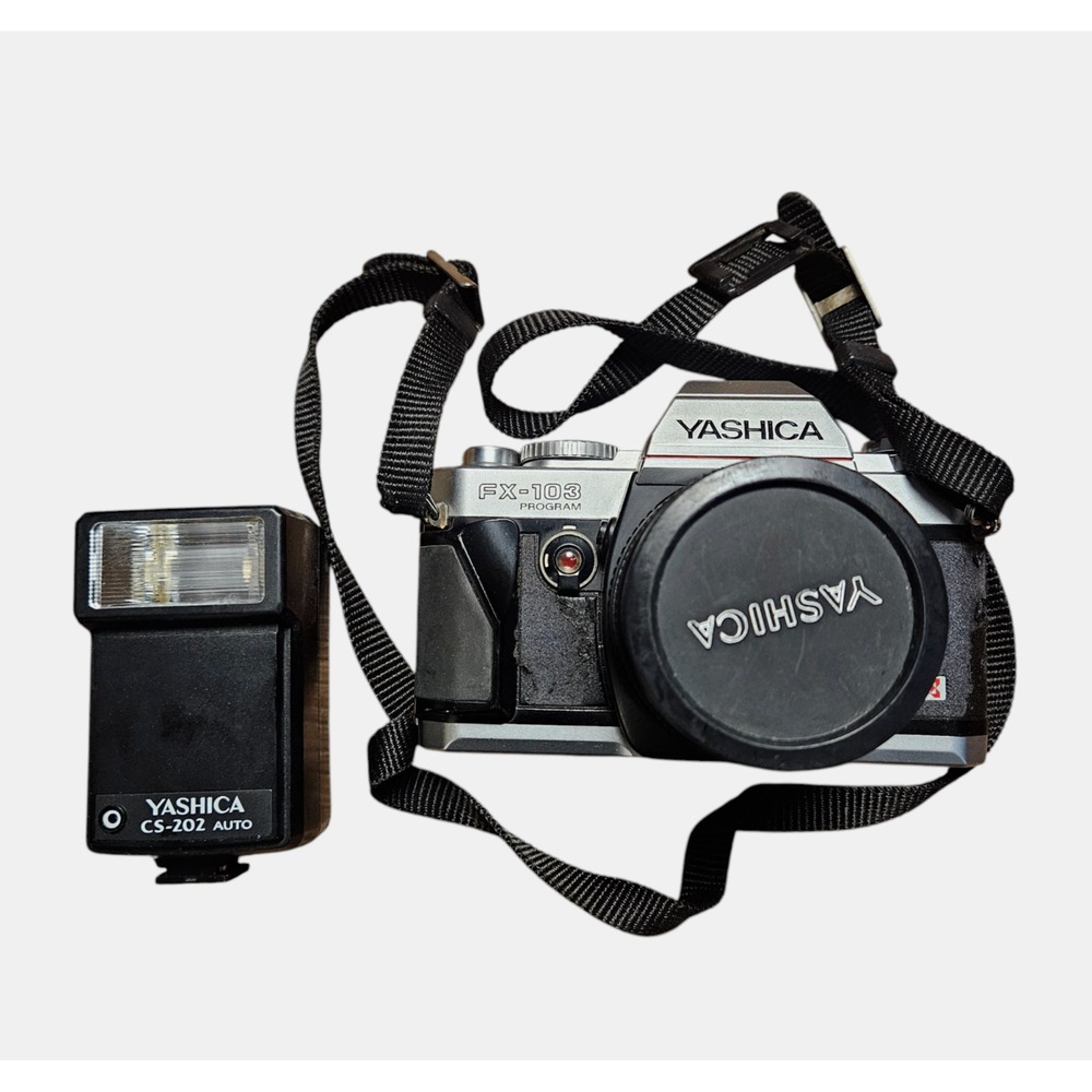 Vintage Yashica FX-103 Program 35mm SLR Camera with CS-20Z Auto Flash Retro‎